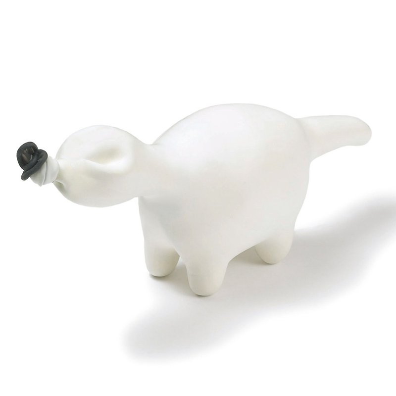 Made by Japanese Staff-Relief Healing Little Doll-Little Dinosaur (White) - ของวางตกแต่ง - ยาง ขาว