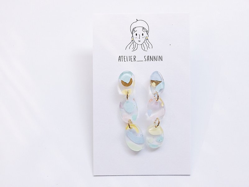 Candy Gemstone Series - Synthetic Fruit Handle Drop Ear Ear Handle Earrings - ต่างหู - วัสดุอื่นๆ หลากหลายสี