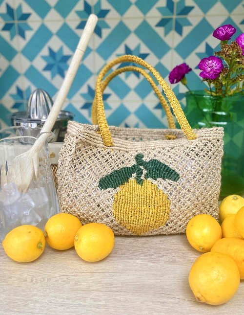 ザ・ジャクソンズ】Lemon Woven Bag-Tracy-Natural / Mini