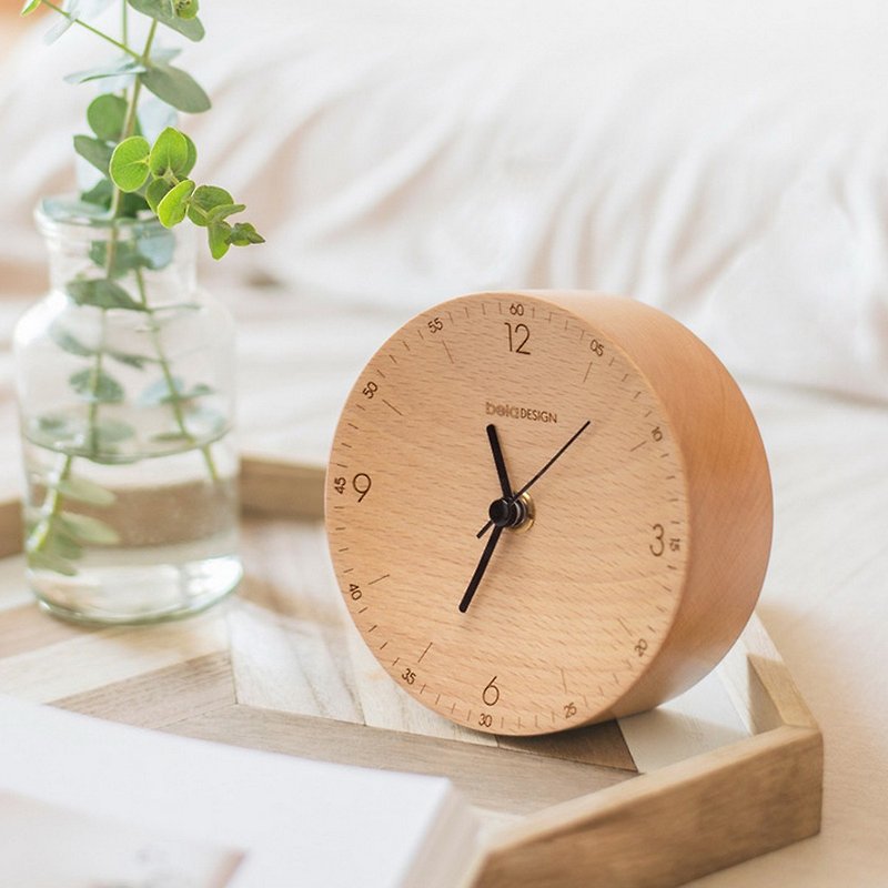 Time small table clock - นาฬิกา - ไม้ สีทอง