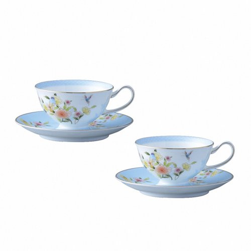 NARUMI - NARUMI BONE CHINA Water Flowers ティーセット 4客セット☆NARUMI Bone China☆ティーカップ＆ソーサーセット