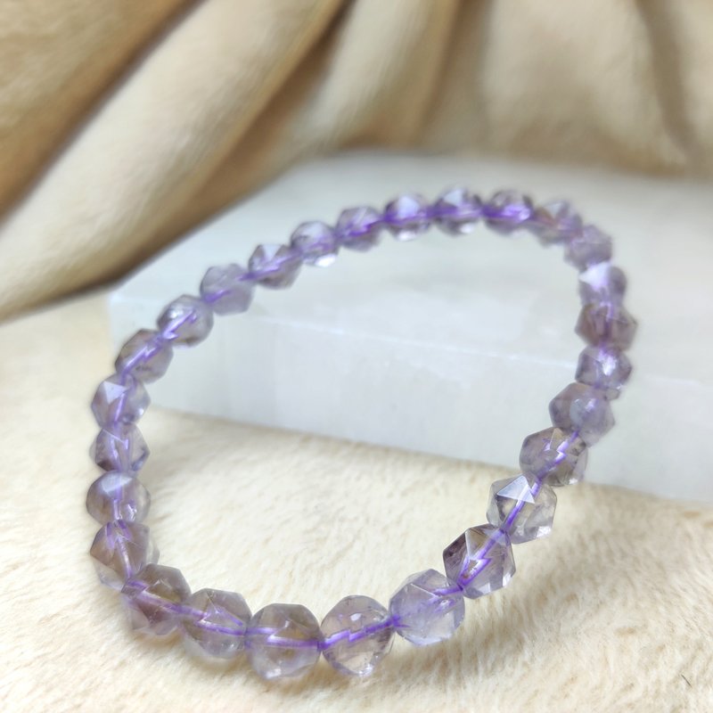 —Starcut Collection— Snowflake Amethyst Amethyst Bracelet Natural Crystal - สร้อยข้อมือ - คริสตัล 