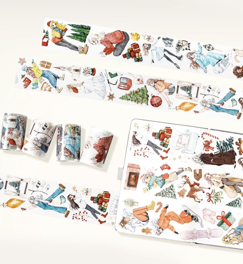 暖冬聖誕 追光聖誕 PET 和紙膠帶 模切 5米卷 - 紙膠帶/和紙/PET - 紙 多色