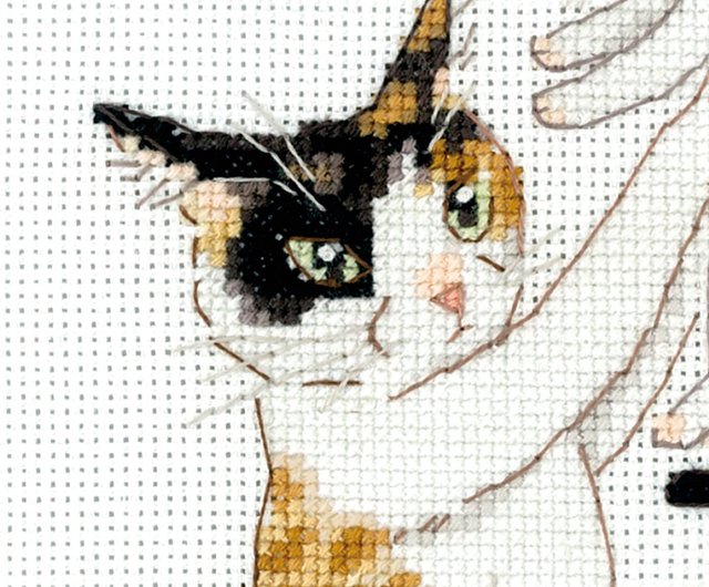 Bead Cross Stitch Stamped Craft Needlework DIY Cartoon Cat