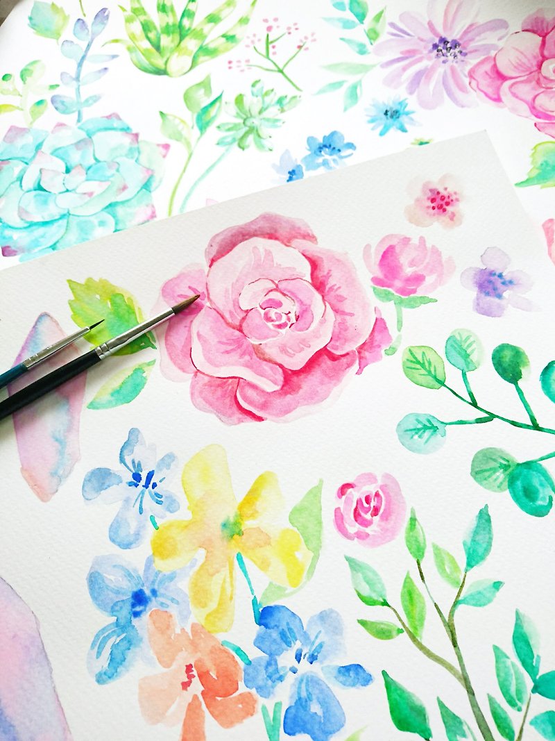 [Add to purchase flower area] Watercolor portraits of people like Yan painted