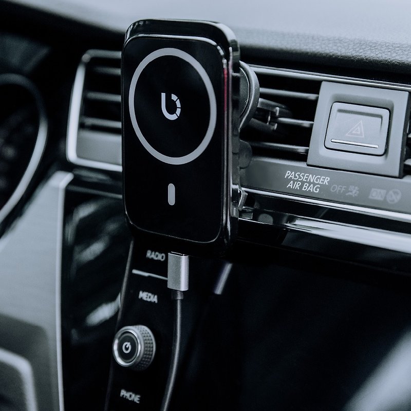 Omnia S MagSafe磁吸無線車用充電器 車用支架 磁吸 快充 - 無線充電器 - 其他材質 黑色
