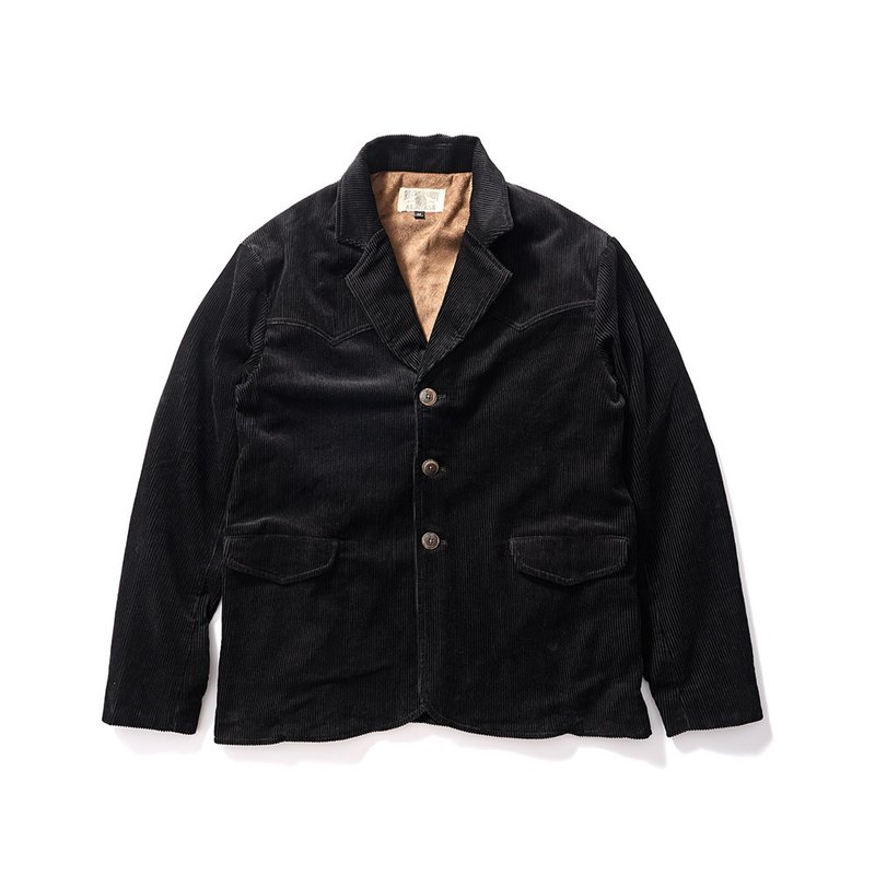 Western Corduroy Jacket - 黑色 Black - 男夾克/外套 - 棉．麻 