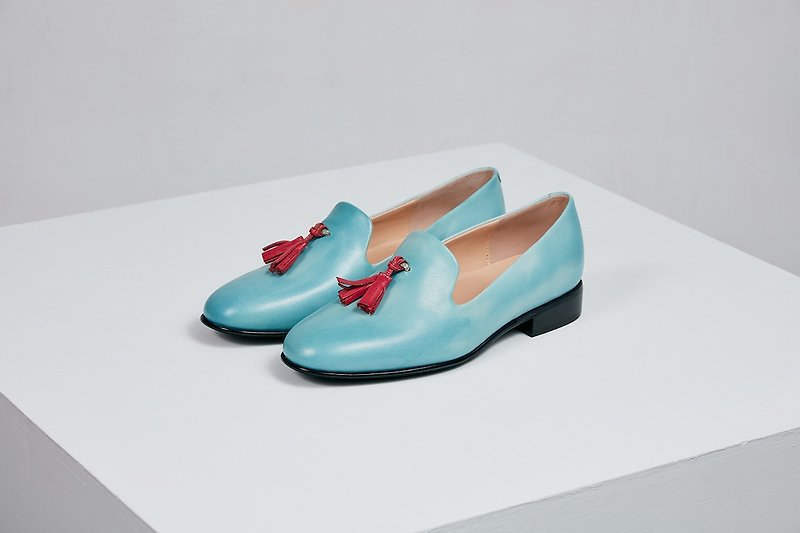 HTHREE 流蘇樂福鞋 /水藍 /平底 / Tassel Loafers - 女休閒鞋/帆布鞋 - 真皮 藍色