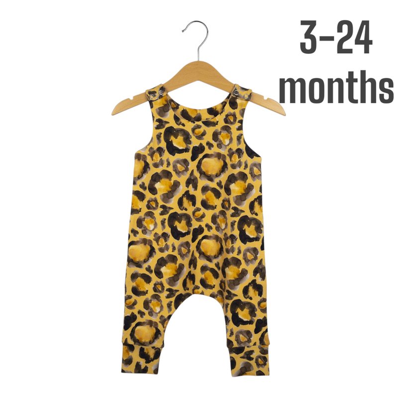 Leopard baby romper, baby boy romper, baby girl romper,baby overalls,kids romper - 包屁衣/連身衣 - 棉．麻 多色