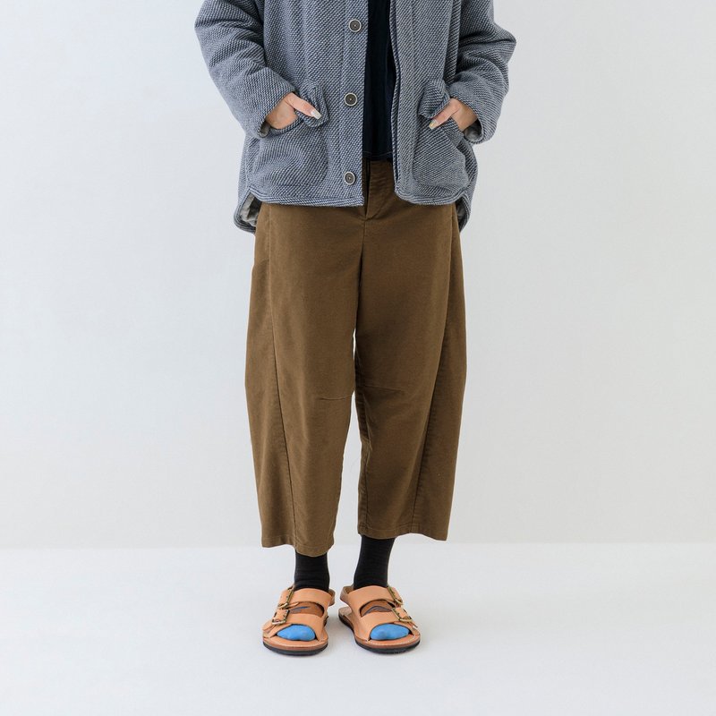 恬然立體剪裁長褲 - 女長褲 - 其他材質 咖啡色