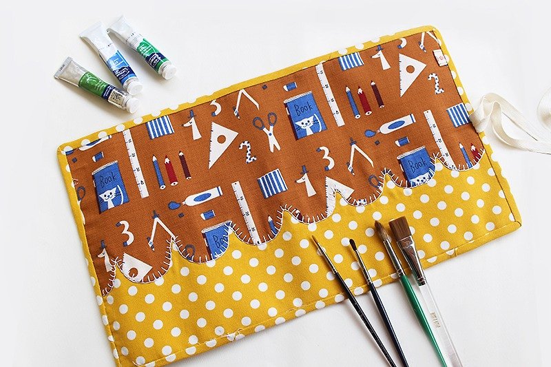 Videos having a pattern painting tool bag / pouch Pencil tool was piping Volume Chemicals ー su Drawing tool ERI - Pencil Cases - Cotton & Hemp 