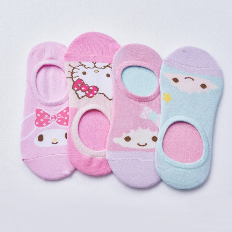 Sanrio 美樂蒂 凱蒂貓 雙子星隱形襪-3 雙組KT-AP106【ONEDER旺達 - 襪子 - 其他材質 