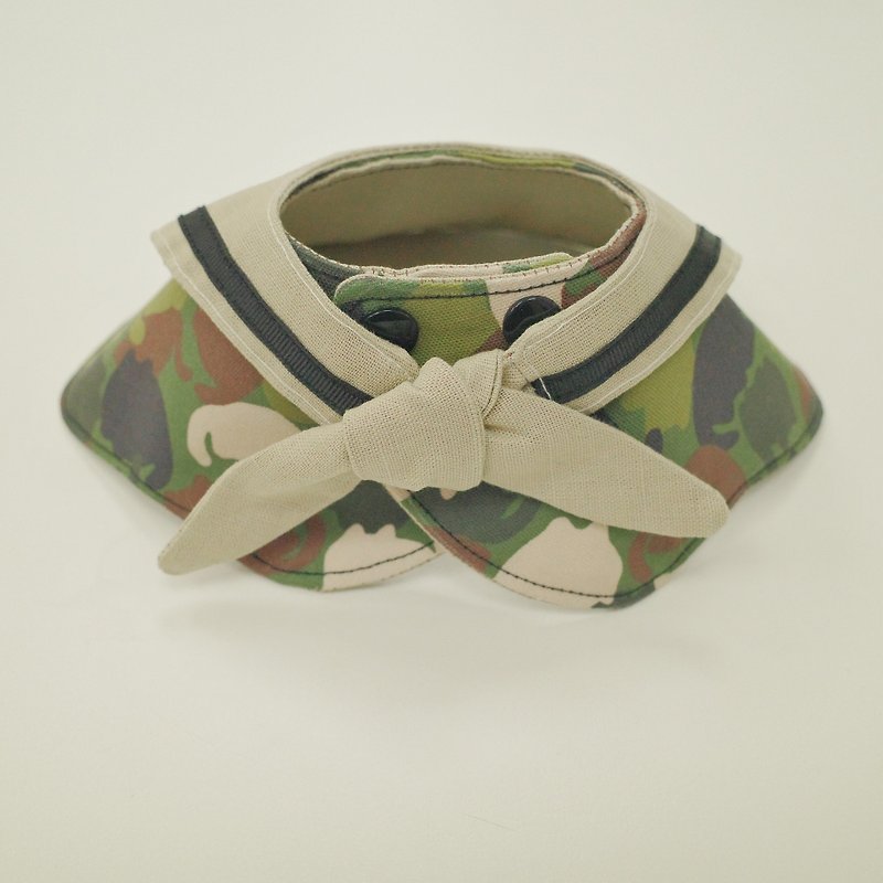 [Handmade by Cha's] Camouflage Sailor Cat Scarf Pet Scarf Dog Bib Collar - Collars & Leashes - Cotton & Hemp 