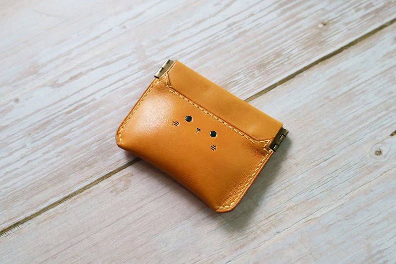 Cat coin purse shrapnel mouth gold bag leather storage bag free customization