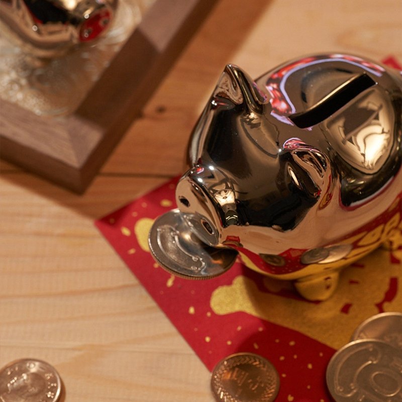 GOLDENPIG | 招財金豬 捌 白K金 - 擺飾/家飾品 - 貴金屬 銀色