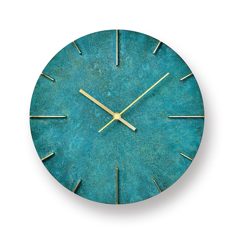 Lemnos Quaint Cast Brass Clock - Green