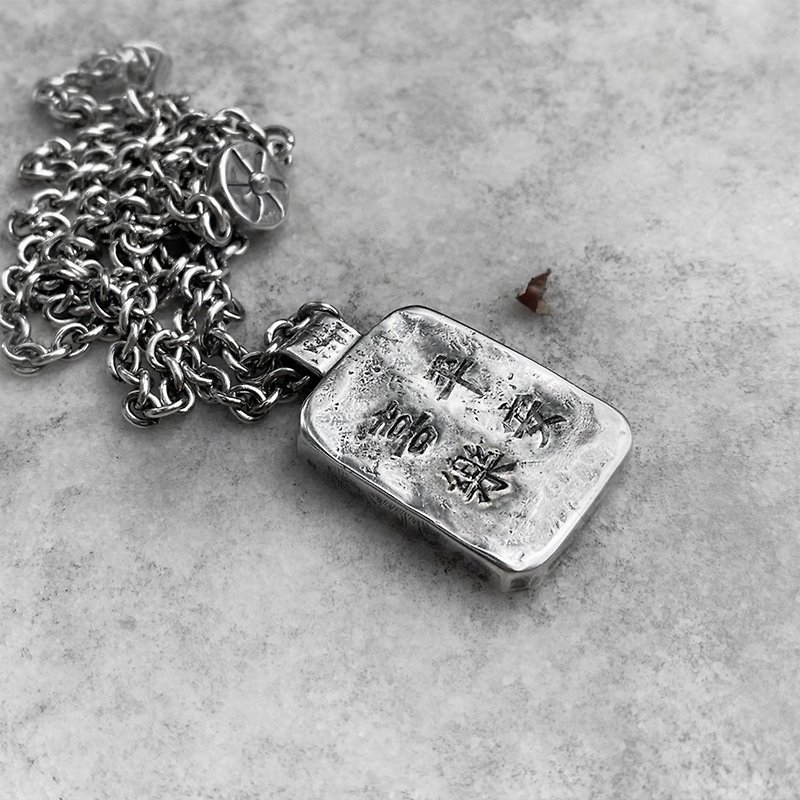99 Silver handmade Silver necklace vintage Christ God sweater chain no matter card lettering custom men and women couple gifts