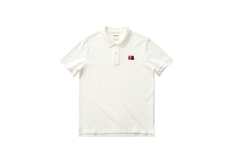 chichaqu | Polo shirt with Embroidery /Two Fellas/ - Men's T-Shirts & Tops - Cotton & Hemp 