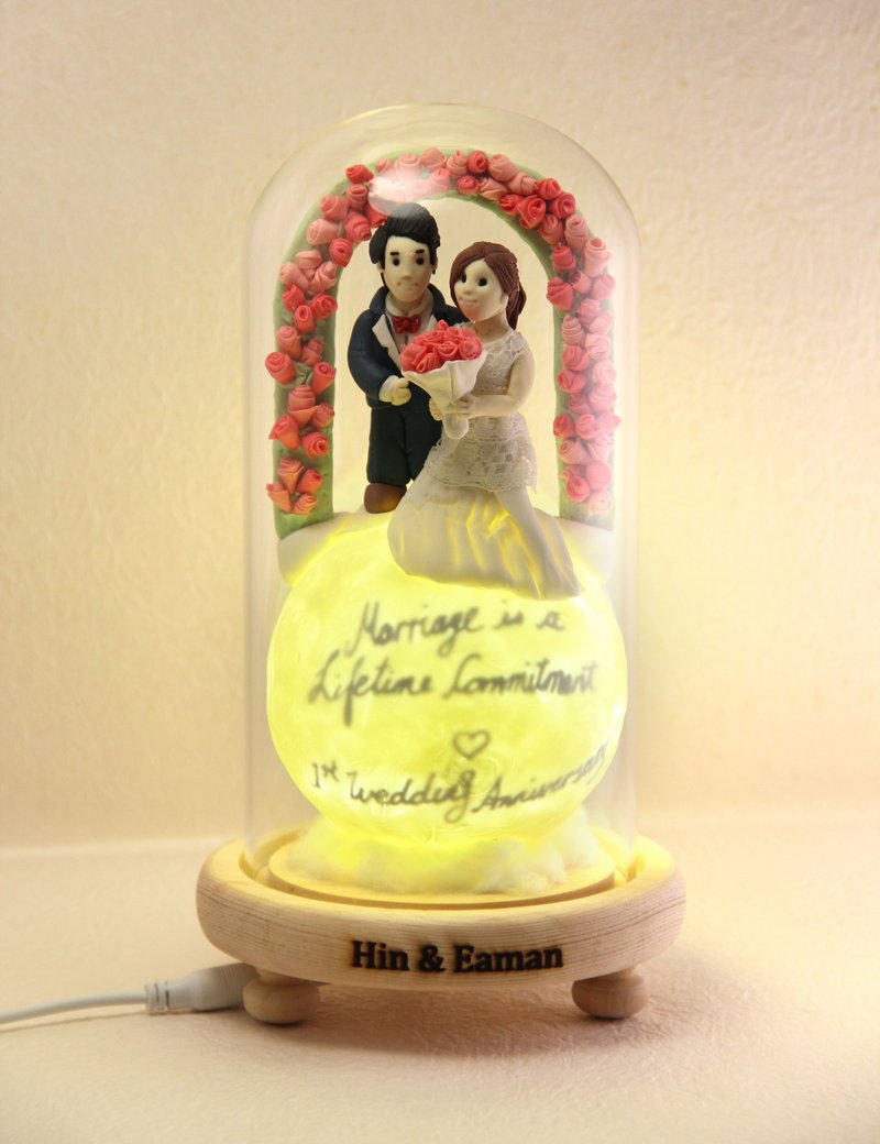 Customized Portrait Planet Story Light, a permanent wedding gift - โคมไฟ - ดินเหนียว 