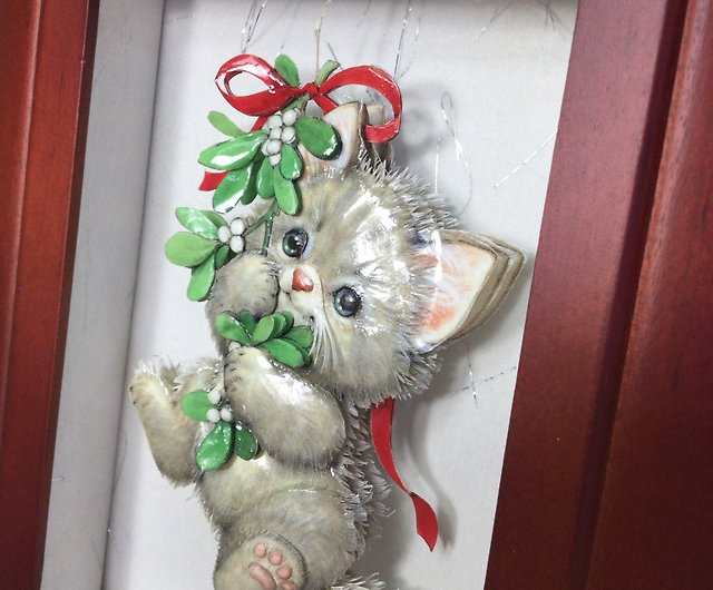 ヨーロピアンスタイルの立体紙彫刻CAT、かわいい猫、遊び、ペーパー