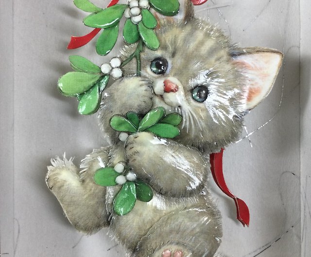 ヨーロピアンスタイルの立体紙彫刻CAT、かわいい猫、遊び、ペーパー
