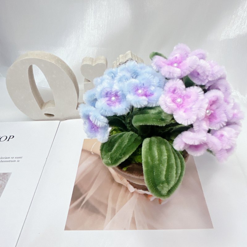 【手工訂製】繡球花毛根盆栽【充滿希望】 - 擺飾/家飾品 - 其他材質 