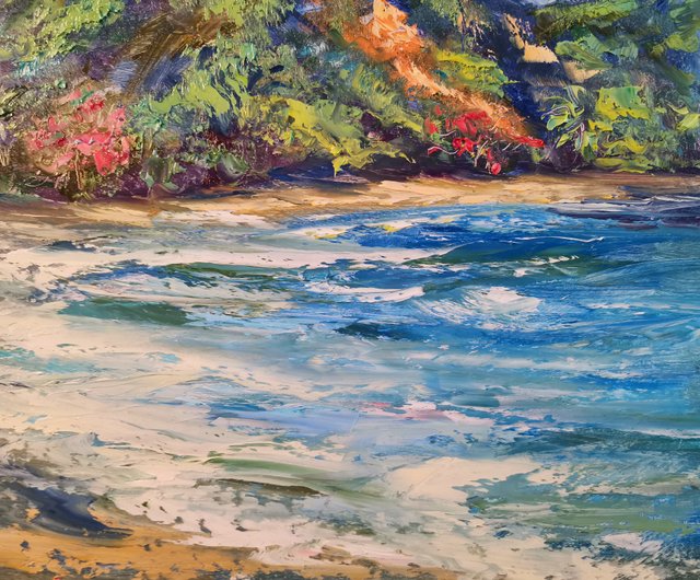 ヤシの木、海、山、海の絵、オリジナルの油絵アーティスト、スヴィナー・オクサナ - ショップ Original oil painting artist  Svinar Oksana その他 - Pinkoi