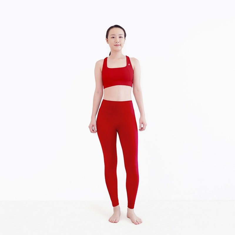 【Mukasa】LISSOM soft feather skin-friendly yoga pants-Monroe Red-MUK-23902 - Women's Yoga Apparel - Other Materials Red