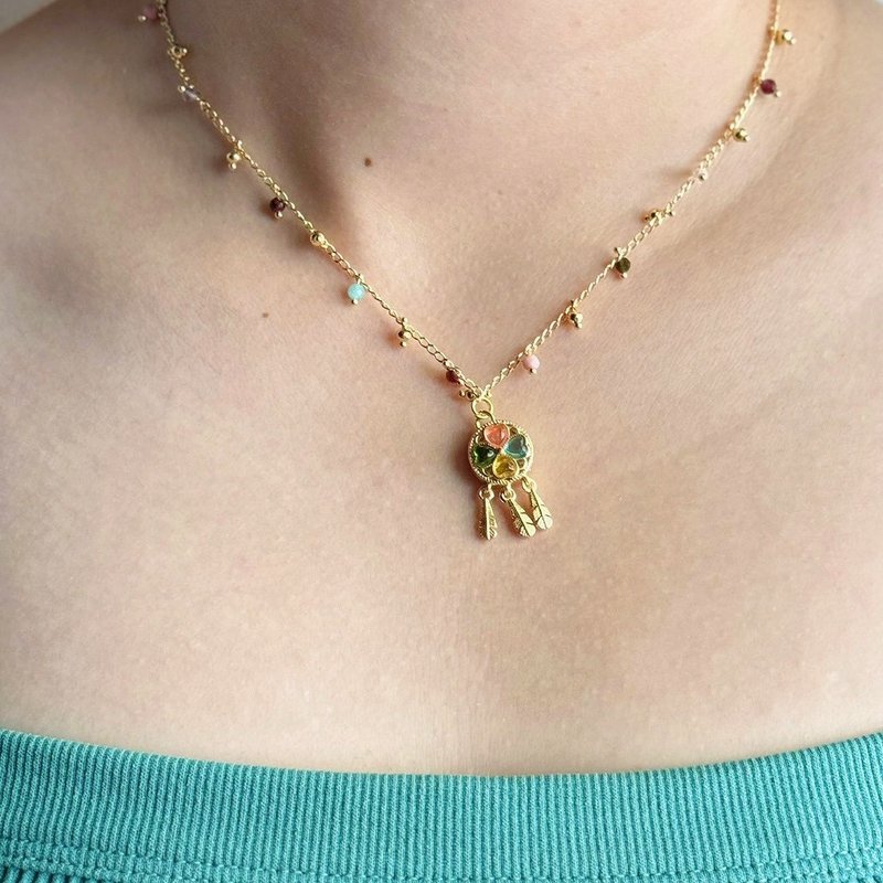 Summer Flowers Necklace - Necklaces - Copper & Brass Gold