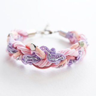 Pink purple braided bracelet