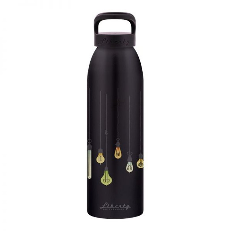 Liberty Ultra Lightweight Green Water Bottle - Old School Edison - 700ml - กระติกน้ำ - โลหะ สีดำ