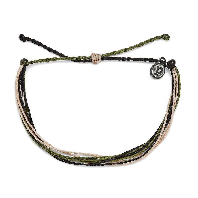 Pura Vida 美國手工 照護退伍軍人 慈善基本款手鍊 - 手鍊/手環 - 防水材質 綠色