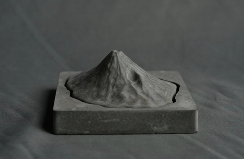 Mount Fuji diffused Stone jewelry tray display wabi-sabi aesthetics - Items for Display - Cement Gray