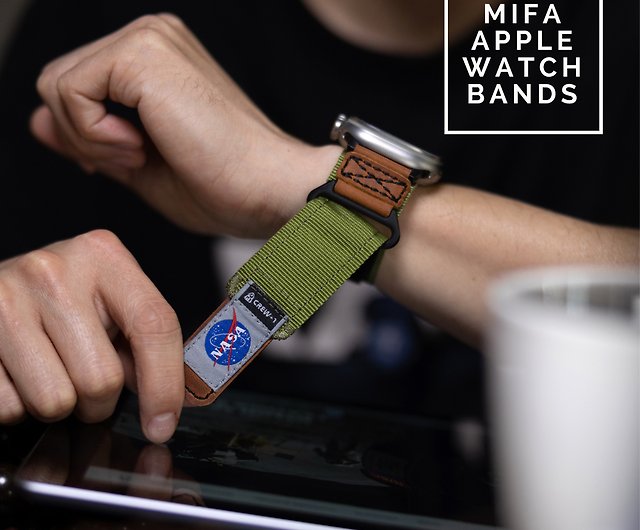 Every-Day-Carry (EDC) Mifa Nylon Sports Leather Apple Watch Band Nasa / 38/41mm