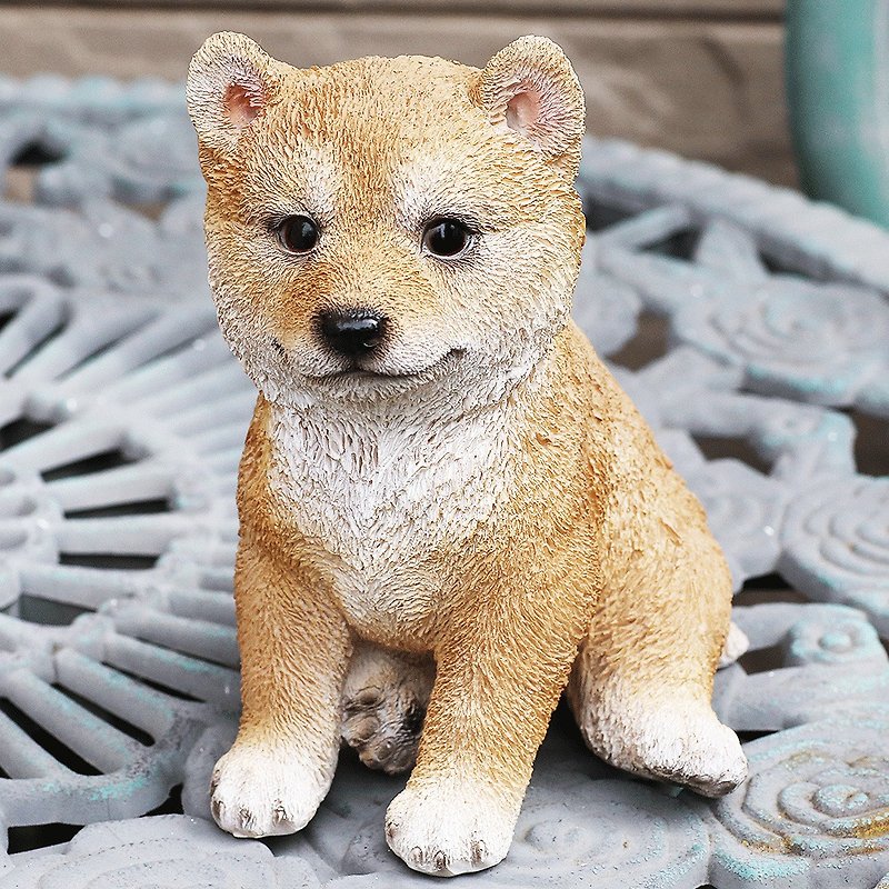 Devalier ca39 [Genuine] Dog Figurine Shiba Inu Resin Gift Cute Birthday Present - ของวางตกแต่ง - เรซิน สีนำ้ตาล