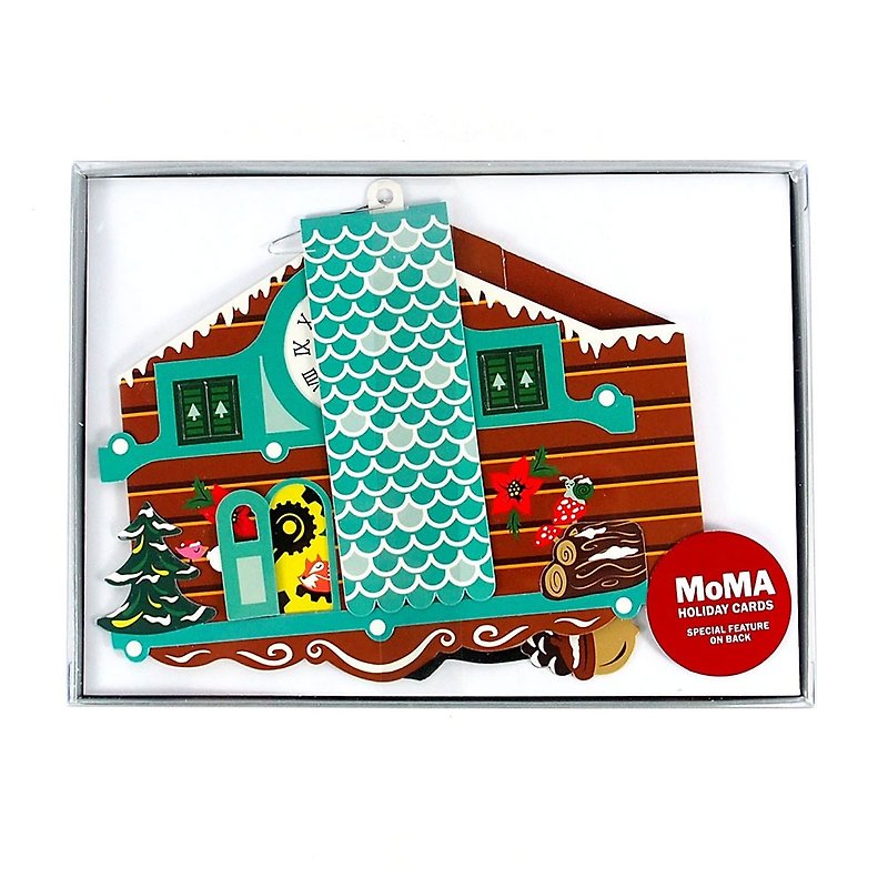 森林咕咕鐘 耶誕盒卡8入【Up With Paper MoMA-卡片 聖誕節系列】 - 卡片/明信片 - 紙 多色