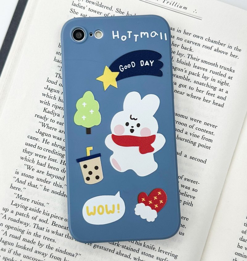 Mobile Phone Case , Multiple Models Support, winter rabbit Silicone Case - เคส/ซองมือถือ - ซิลิคอน สีน้ำเงิน