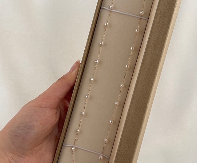 かずみK18アコヤ真珠　4-8mm ステーションネックレス 70cm 天然 pearlyuumi_12072