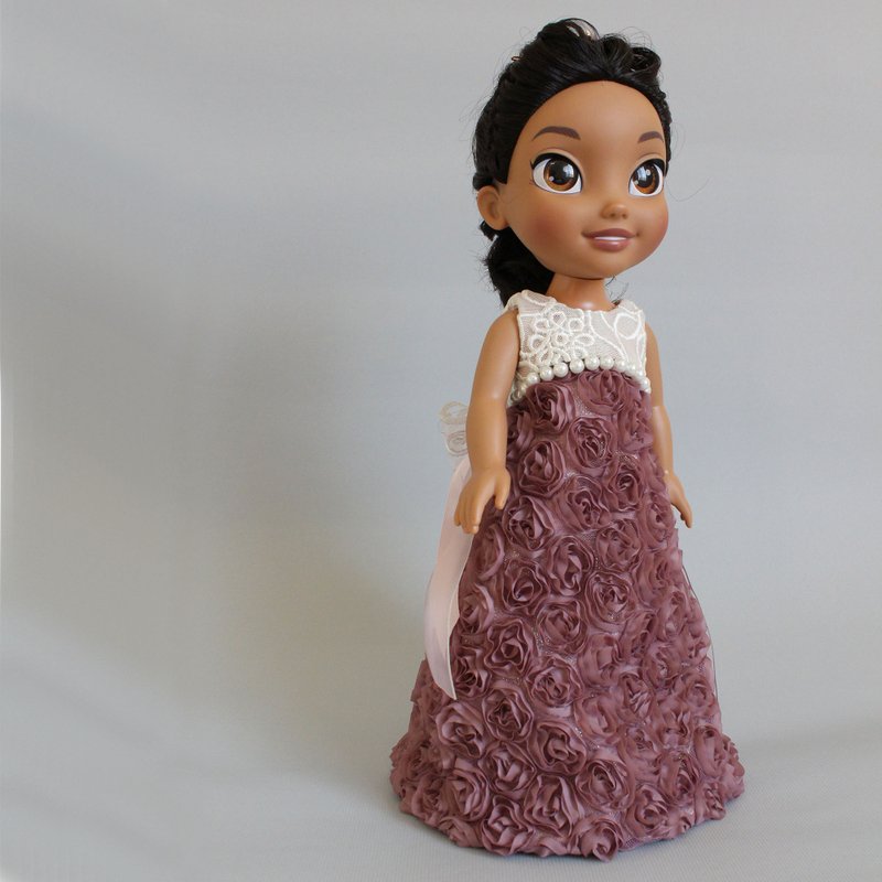 ドールドレス ディズニープリンセスドール用ドレス - 立体レース模様 - 人形・フィギュア - コットン・麻 パープル