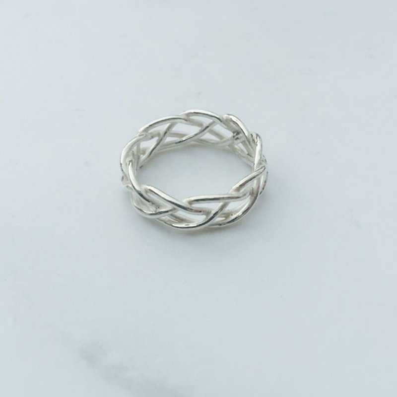 員 囡仔 [Handmade Silver] Woven Sterling Silver Ring - General Rings - Sterling Silver Silver