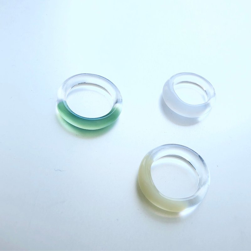 Bicolored simple Ring / MY /JG / WH - General Rings - Glass Yellow