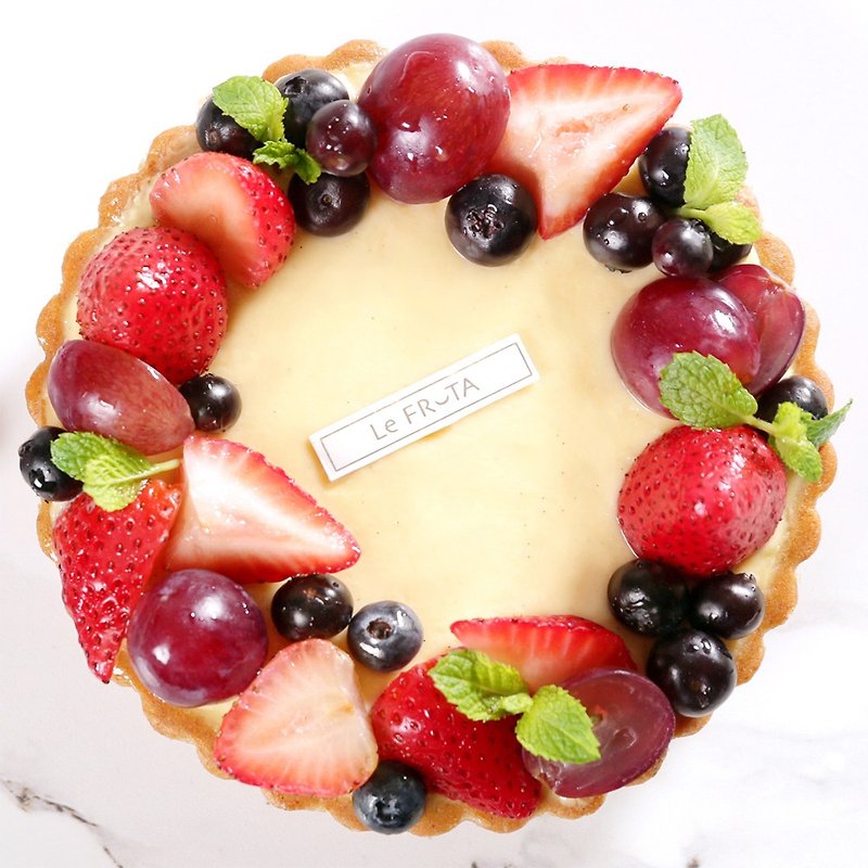 【LeFRUTA Langfu]新鮮なフルーツタルト6インチのアヴィニョンシャンソン/ベリー花輪 - ケーキ・デザート - 食材 レッド