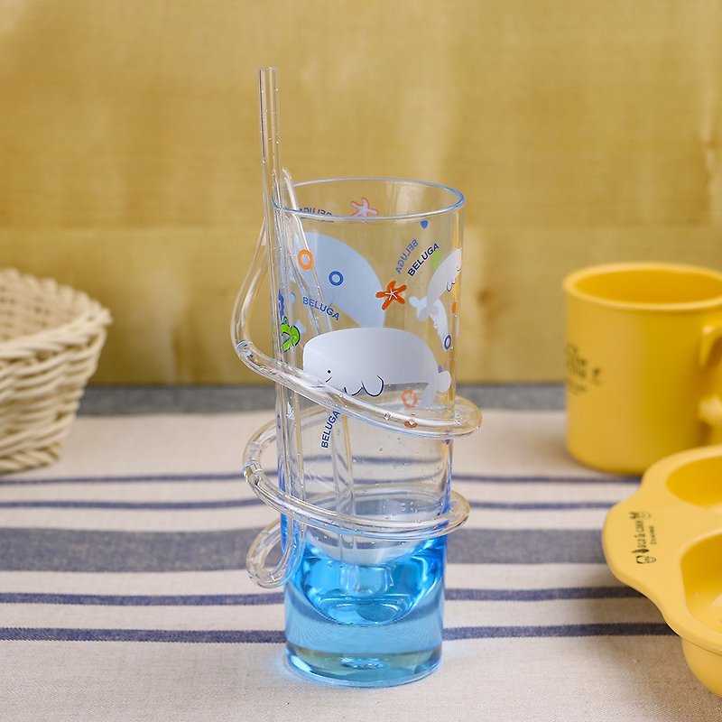 Twist Straw Mug- Acrylic Material-Blue - แก้วมัค/แก้วกาแฟ - วัสดุอื่นๆ สีน้ำเงิน