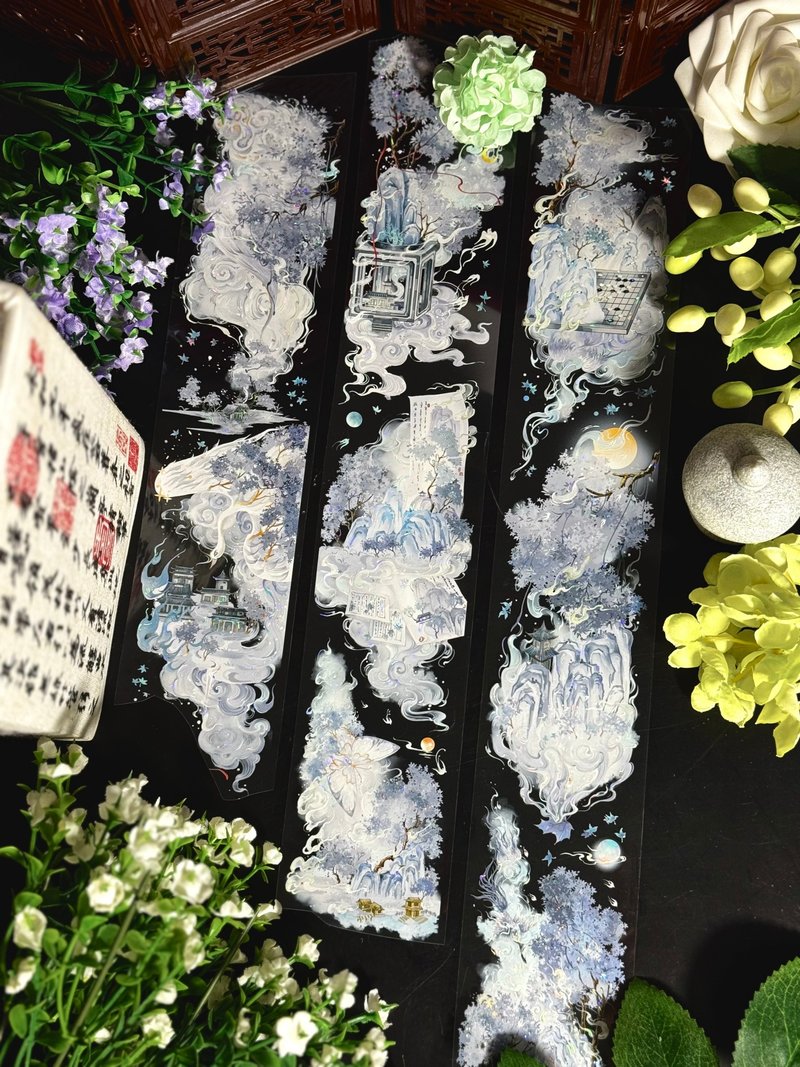 雪染風動 PET 紙膠帶 白墨貝殼光 10米卷 - 紙膠帶/和紙/PET - 塑膠 多色