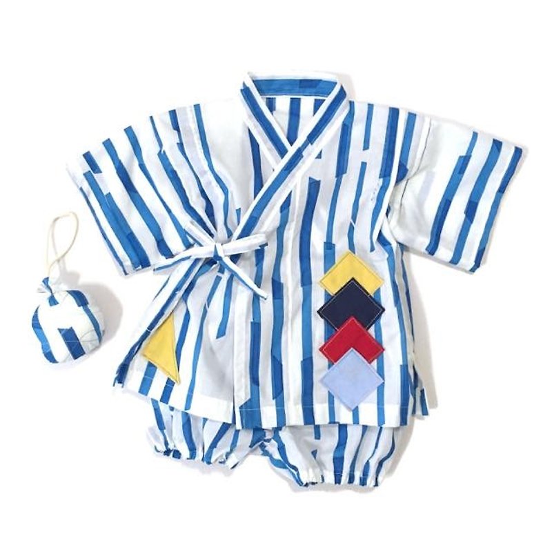 ＜JINBEI＞Japanese summer clothes Kimono of the baby - อื่นๆ - ผ้าฝ้าย/ผ้าลินิน สีน้ำเงิน