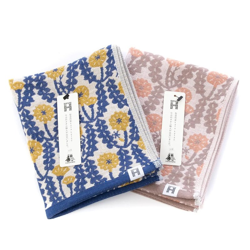 Type dyed dandelion series-Japanese handkerchief | long towel | bath towel | light cotton yarn | pastoral style | popular recommendation - Towels - Cotton & Hemp Multicolor