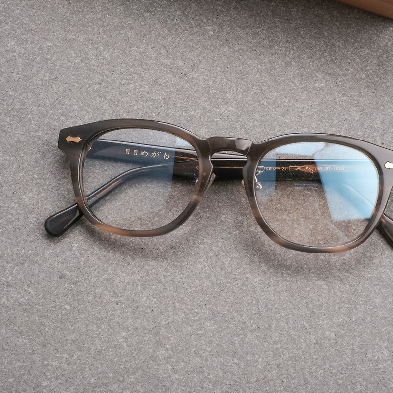 韓國限量 條紋灰方框 眼鏡 鏡框 百搭框型 - 眼鏡/眼鏡框 - 其他材質 灰色