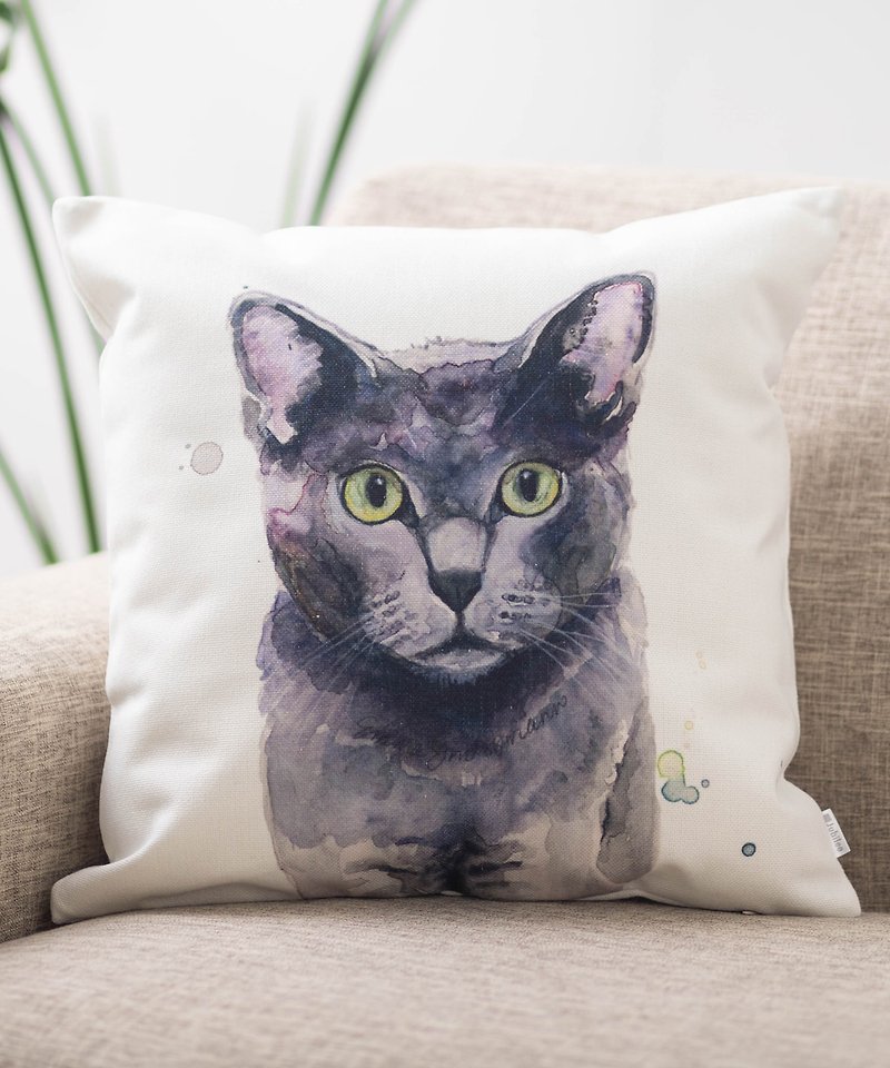 Jubilee Animal Design Cushion Cover Gray Cat 45 × 45cm - Pillows & Cushions - Cotton & Hemp Multicolor
