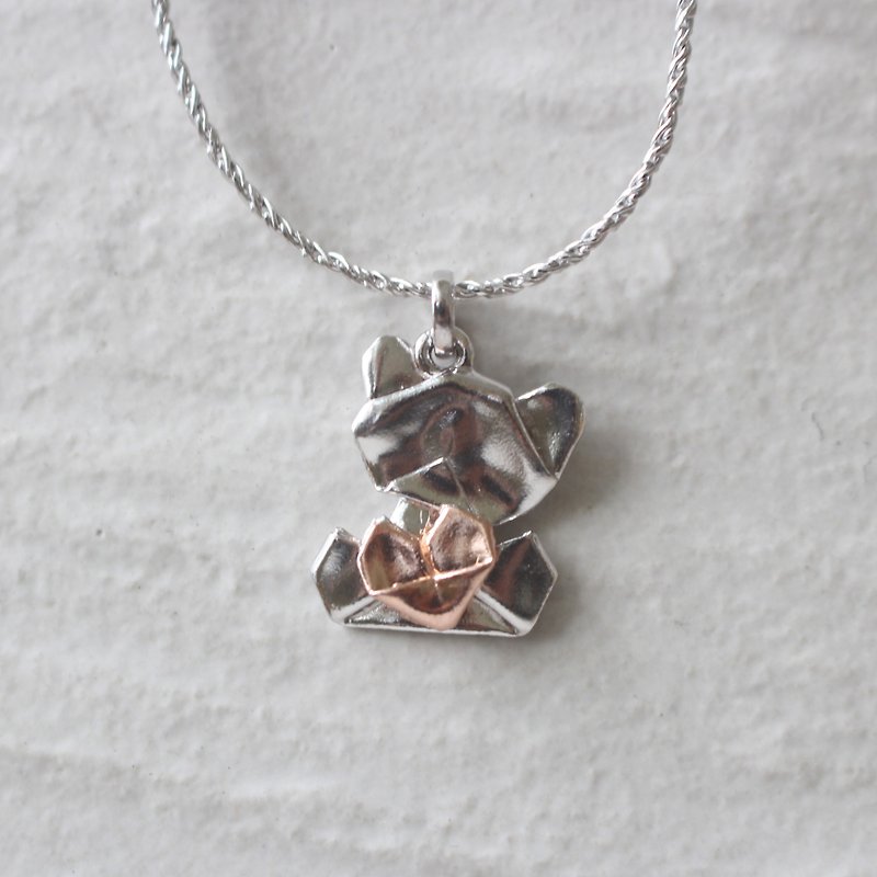 Bear My Love - 925 Silver Origami Bear My Love Necklace (Silver/Gloss)