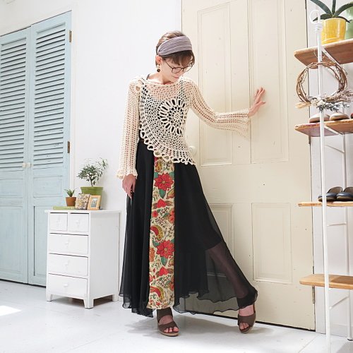 【軽やか】新品　青紫　裾フリル　三段ロングデザインスカートｄ87 軽やか】青紫 裾フリル 三段ロングデザインスカートd87